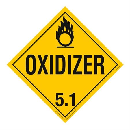 Class 5.1 - Oxidizer Worded Placard